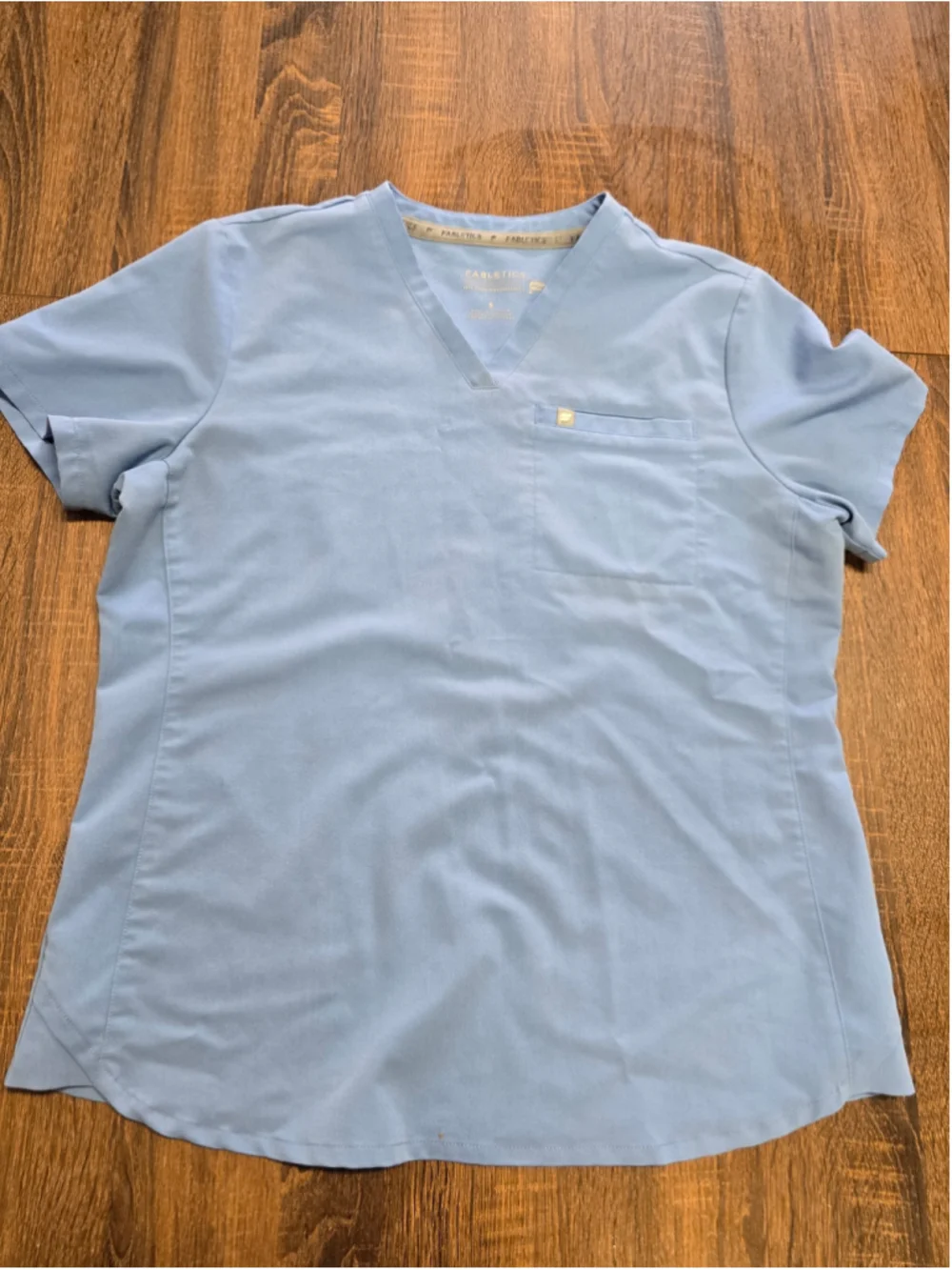 Women's Fabletics Scrub Set Size S Light Blue Joggers and V-Neck Top